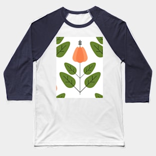 Exotic Flower Pattern Baseball T-Shirt